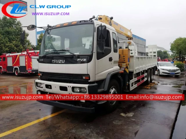 Isuzu Fvz Ton Flatbed Truck Mounted Crane With Hydraulic Ladder