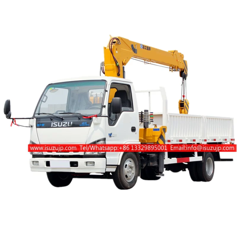 Japan Isuzu Unic Boom Truck Crane With Work Bucket For Sale Isuzu