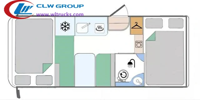 ISUZU NPR motor home interior layout drawing