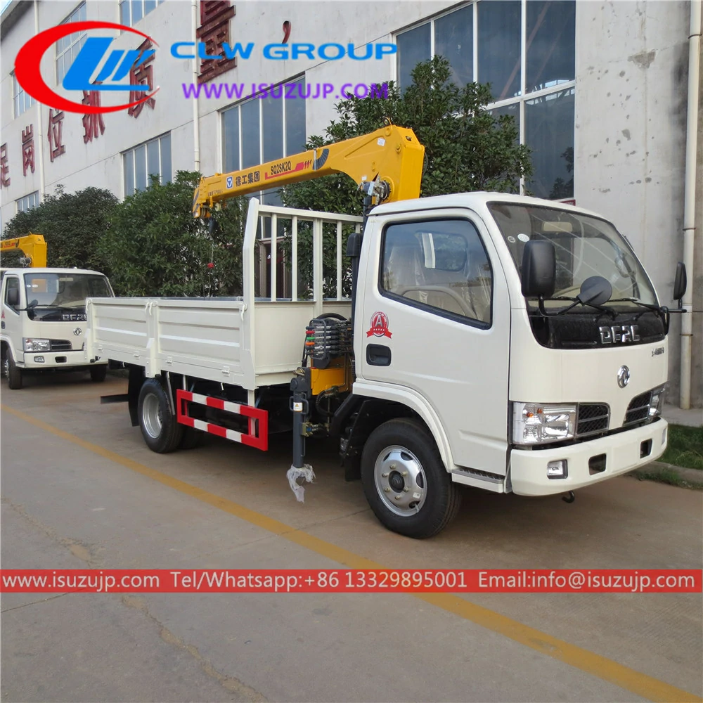 Dongfeng 2 ton truck mounted crane with hydraulic boom