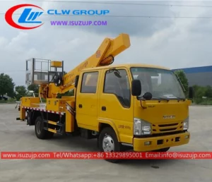 Isuzu NJR double cabin 18m boom truck with man basket Uzbekistan