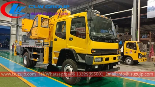 4x4 ISUZU FVR Full Driver double cabin 34 Meters aerial platform working truck