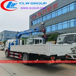 Isuzu ELF cargo boom truck crane with sleeping cabin